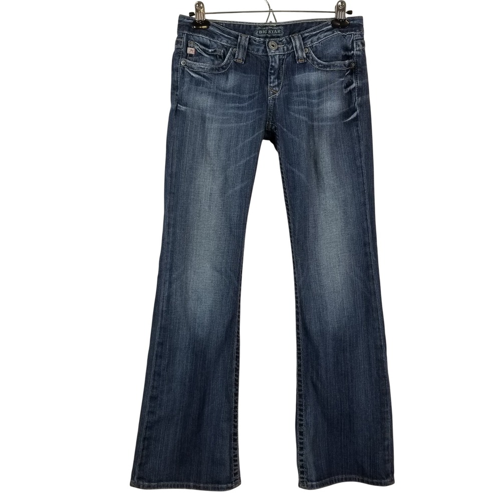 Big Star Sweet Lowโ Boot Jeans Womens 28R Dark Wash Embroidered Flap Pocket USA